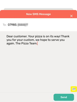 CircleLoop - Mobile - SMS - Enter a Message - Pizza - CLIP
