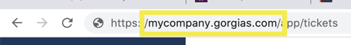 Gorgias - Domain in address bar