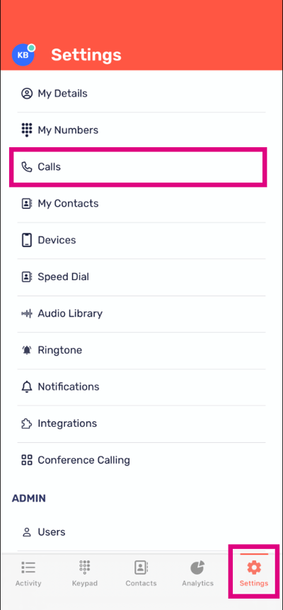 Permissions for calls 02