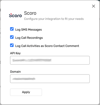 scoro-config-options